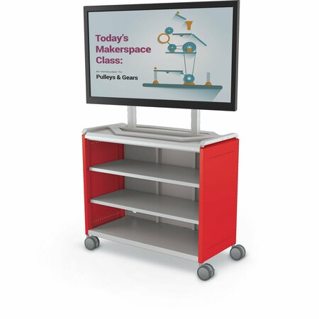 Mooreco Compass Cabinet Maxi H2 With TV Mount Red 66.1in H x 42in W x 19.2in D B3A1C1D1A0